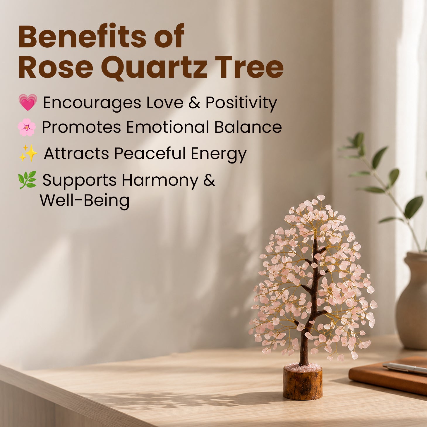 Rose Quartz Crystal Tree