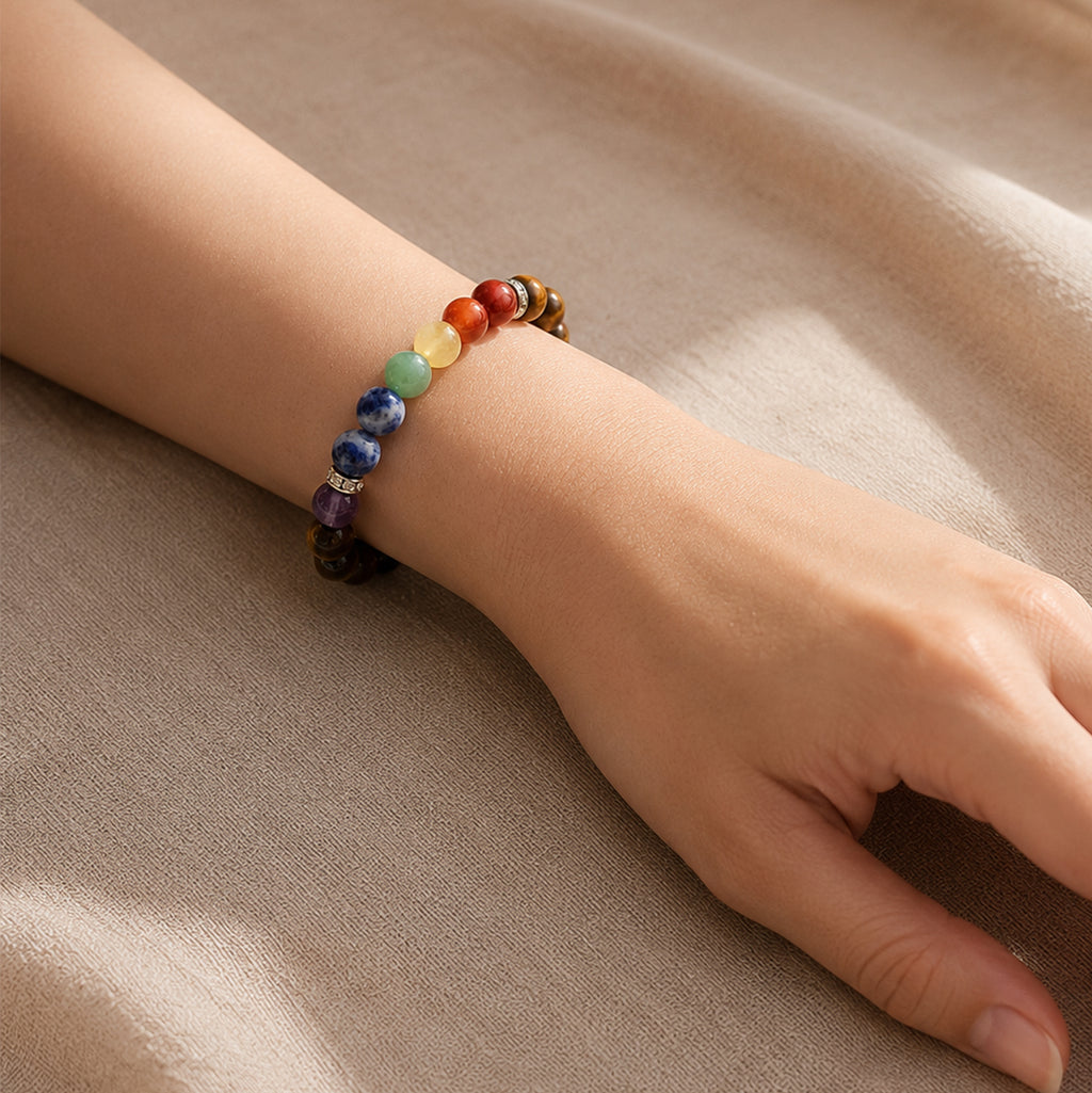 Seven Chakra Tiger Eye Bracelet