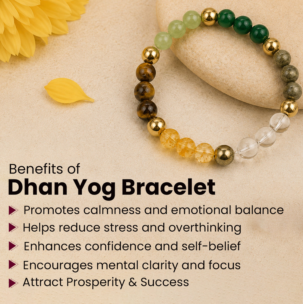 Dhan Yog Bracelet with Free Raw Selenite Plate