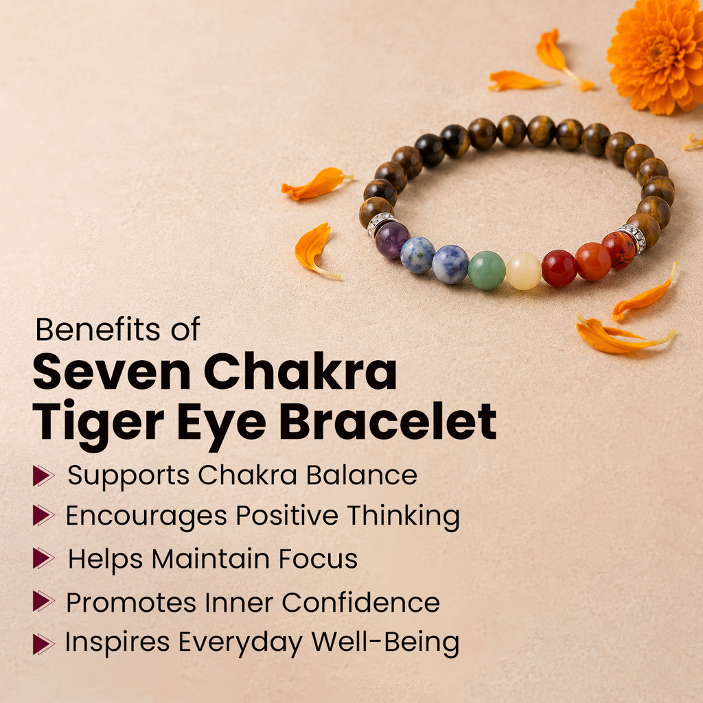Seven Chakra Tiger Eye Bracelet