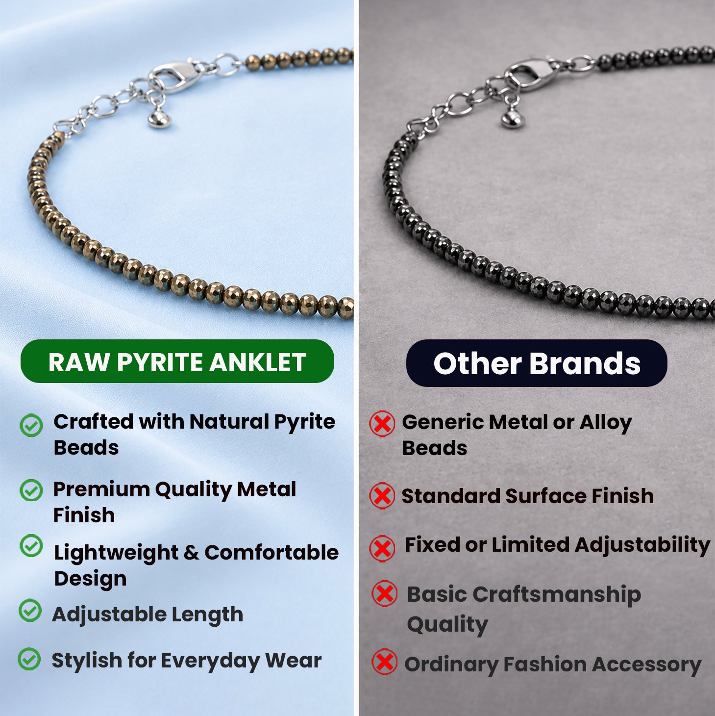 Raw Pyrite Anklet