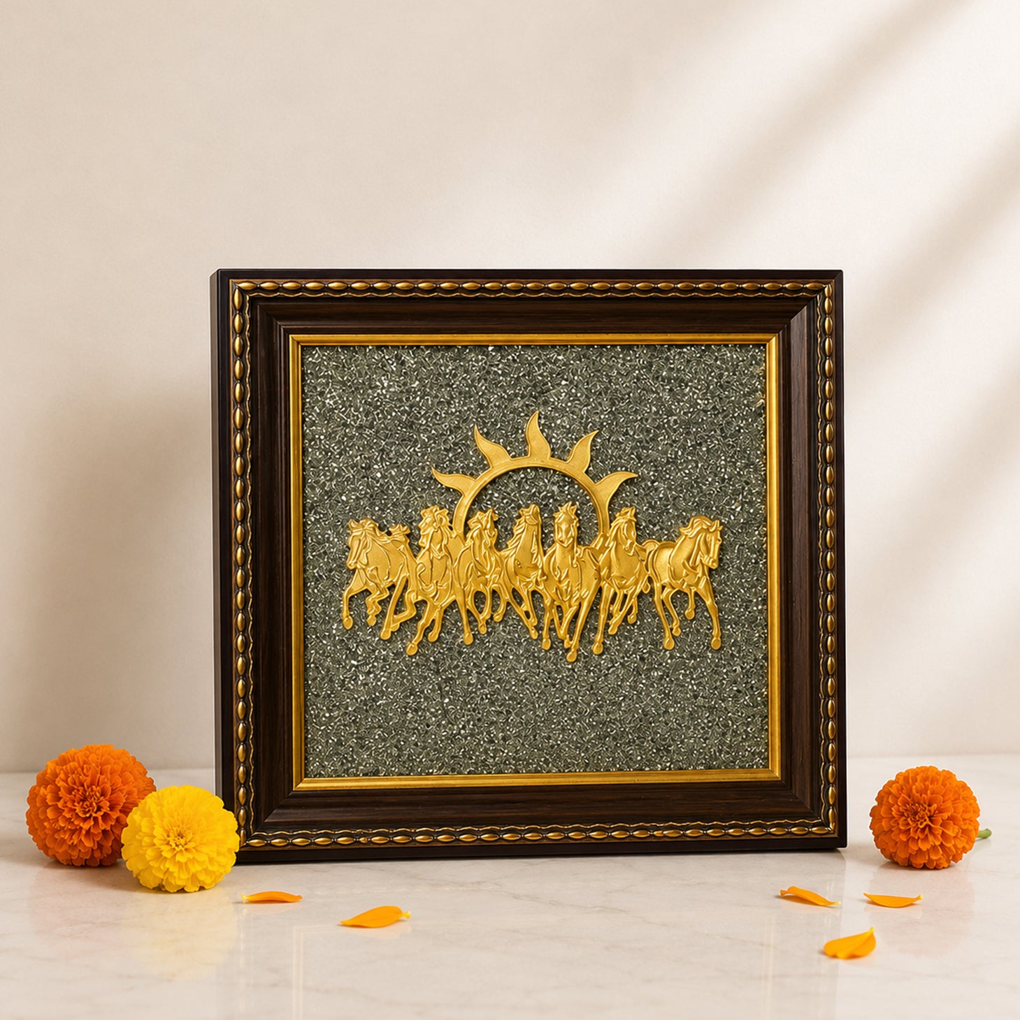 7 Horses Raw Pyrite Frame