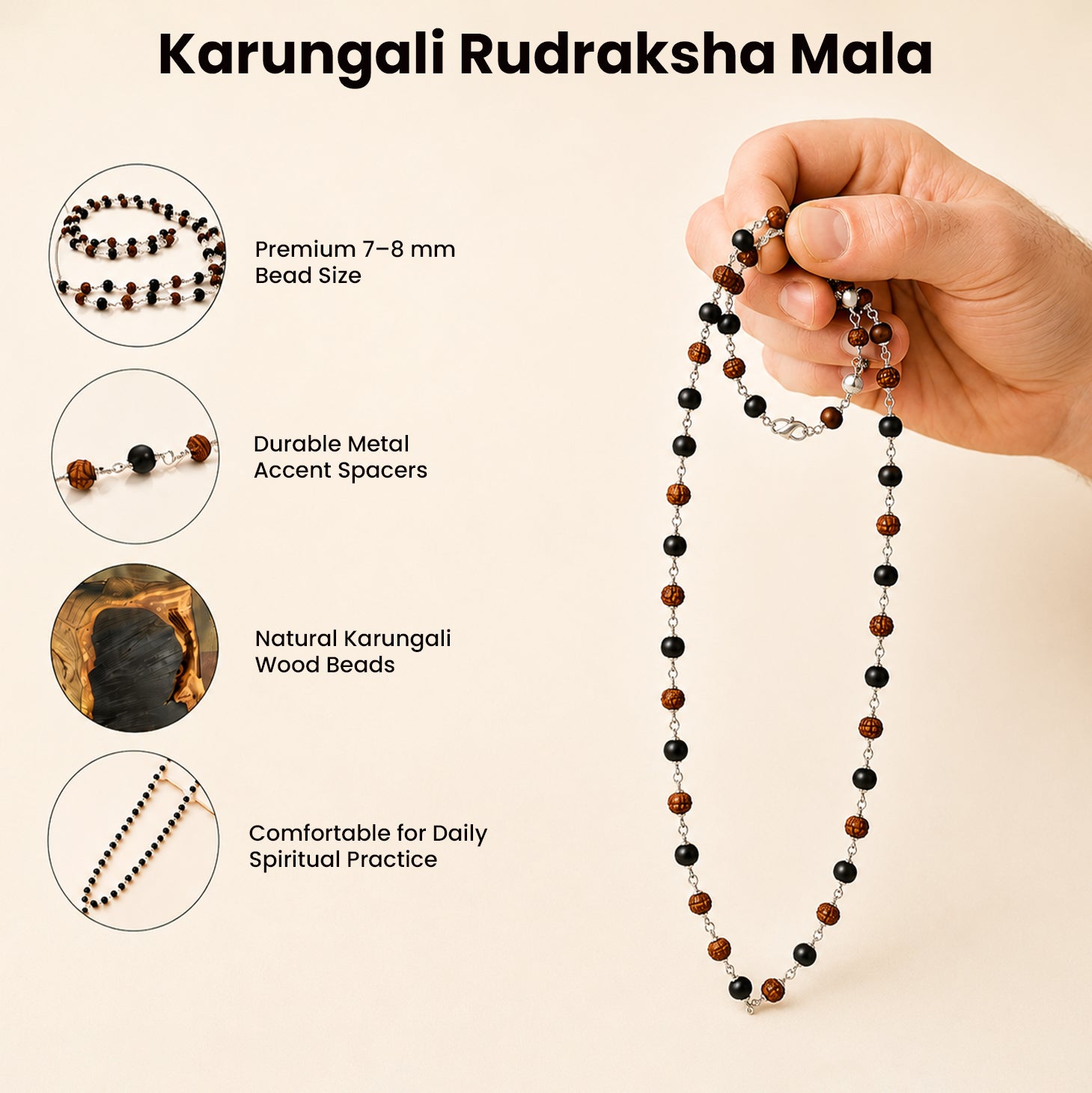 Karungali Rudraksha Mala