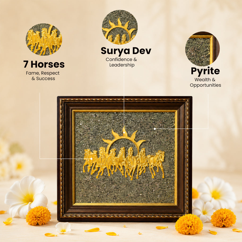 7 Horses Raw Pyrite Frame